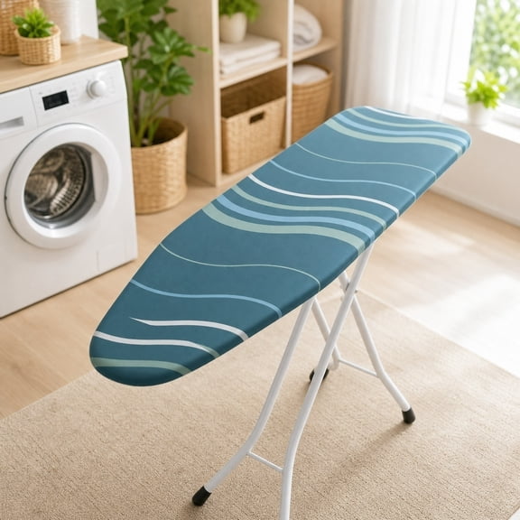 Ironing Board Cover 15"x47" Extra Thickened Cloth, Scorch and Stain Resistant Padding, Standard Size Iron Board Cover with Fasteners Heavy Duty Elastic Edge, Heatproof Checkered (No Pad Included)