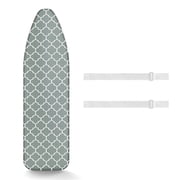 Flaremore Ironing Board Cover, 15" x 54" Extra Thick Padding Coated Scorch and Stain Resistant Replacement Iron Board Cover with Elastic Edge for Quick and Easy Ironing, Suitable for Steam Irons,Grey