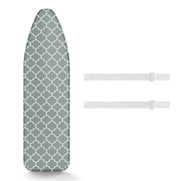 Flaremore Ironing Board Cover, 18" x 58" Extra Thick Padding Coated Scorch and Stain Resistant Replacement Iron Board Cover with Elastic Edge for Quick and Easy Ironing, Suitable for Steam Irons,Grey