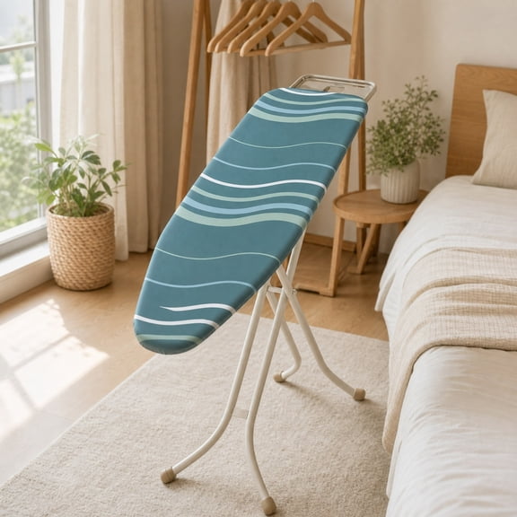 Ironing Board Cover and 2 Pad 15"x47" Extra Thickened Cloth, Scorch and Stain Resistant Padding, Standard Size Iron Board Cover with Fasteners Heavy Duty Elastic Edge, Heatproof Checkered