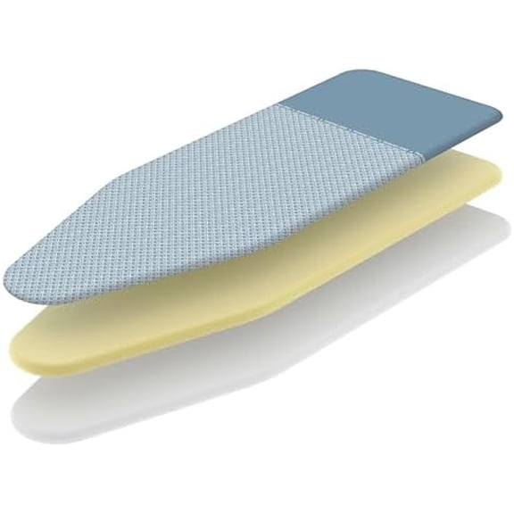 Ironing Board Cover 55 x 22 3-Layer Pad with 100% Organic Cotton, Heat-Resistant Parking Zone, Felt Padding, Clip Fastening, Eco-Friendly, Made in Italy$$Home Decor, Kitchen, & Other