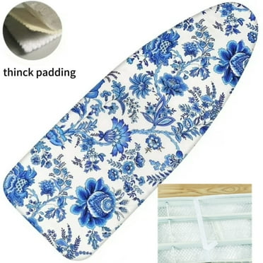 Ironing Board Cover, Extra Thick Padding Coated Scorch and Stain Resistant Replacement Iron Board Cover with Elastic Edge(Ironing board not included)