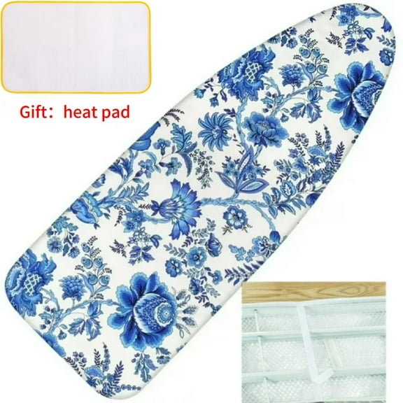 Ironing Board Cover, Extra Thick Padding Coated Scorch and Stain Resistant Replacement Iron Board Cover with Elastic Edge(Ironing board not included)