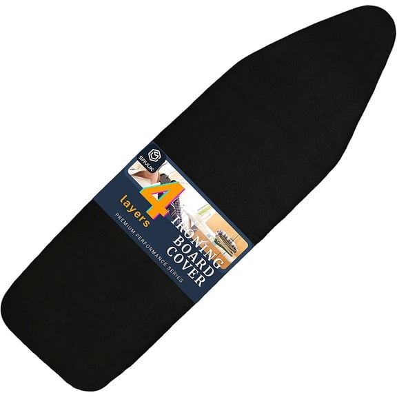 Ironing Board Cover and Pad with Standart Size 15" X 54", Adjustable Elastic Edge Fit, Extra Thick Padding, Heat Reflective, Non Stick Scorch Stain Resistant (, 54")