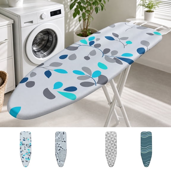 Ironing Board Cover, Replacement Iron Board Cover, Standard Size 47x15 Inches, Thickened Cloth Material, Full-Surround Elastic Perimeter, Heat Resistant, Machine Washable, Durable Household Use