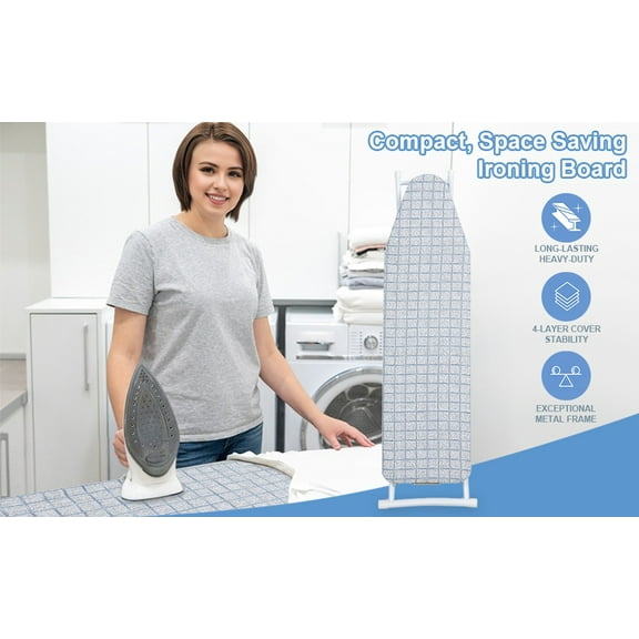 Ironing Board, Full-Size Foldable Ironing Board, Foldable Household Ironing Board, Extended Ironing Board Outside with Heat-Resistant Cover (42 inch)