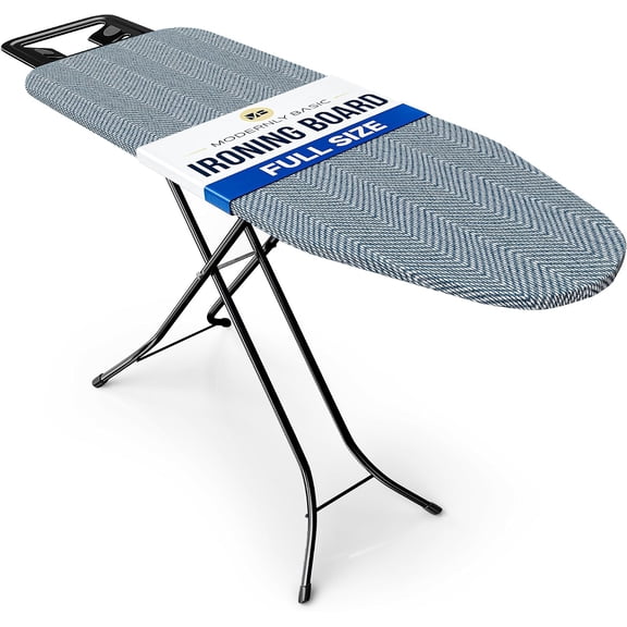 Ironing Board Full Size | Heavy Duty Iron Board with Multi-Layer Cover Pad - Height Adjustable Iron Table, Safety Iron Rest, Ironing Boards for Laundry Room or Dorm Use (43x13)