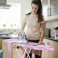 thumbnail image 1 of Ironing Board Height Adjustable Smooth Edge Good Load-bearing Non-Slip Wear Resistant Ironing Clothes Extra-Wide Clothes Ironing Board with Folding Legs-Purple, 1 of 9