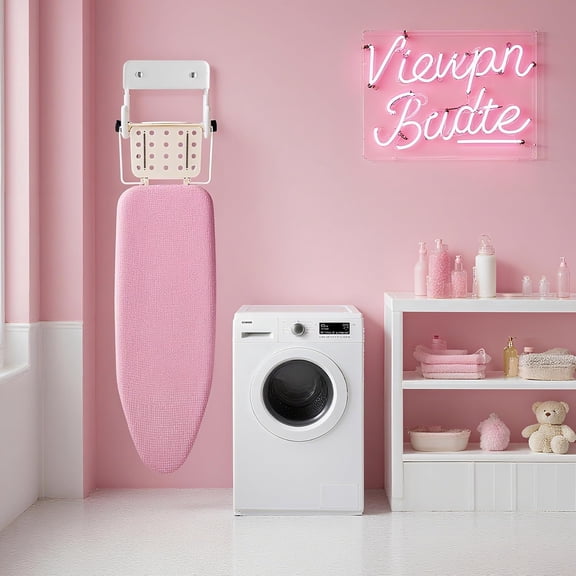 Ironing Board Holder, Sturdy and Space-Saving Ironing Board Hanger Wall Mount Suit for Most Iron Board and Step Ladder in Laundry Room, Garage and Storage Room$$