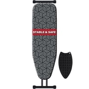 Ironing Board with Padded Cover, Full Size Iron Board, Full Metal Construction, Easy to Fold, Adjustable Height 43x13in Black