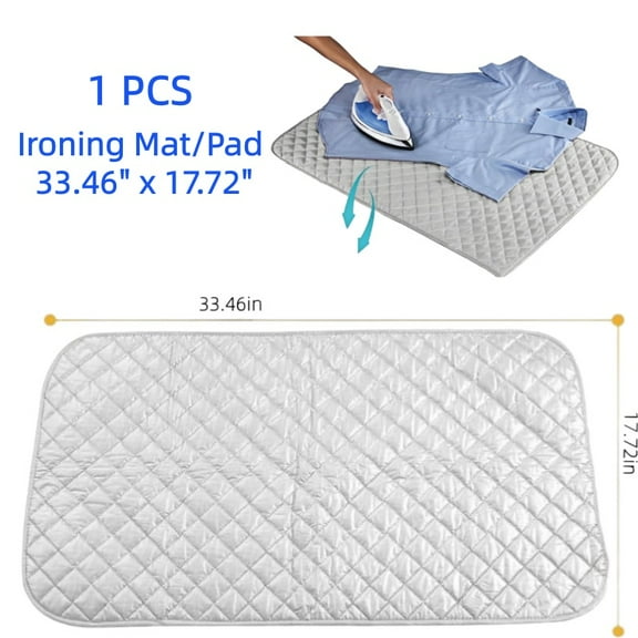 Ironing Mat/Pad ( 33.46"x17.72") Rest for Steam Pressing on Tabletop or Bed - Heat Resistant, Portable, Quilting & Travel Blanket