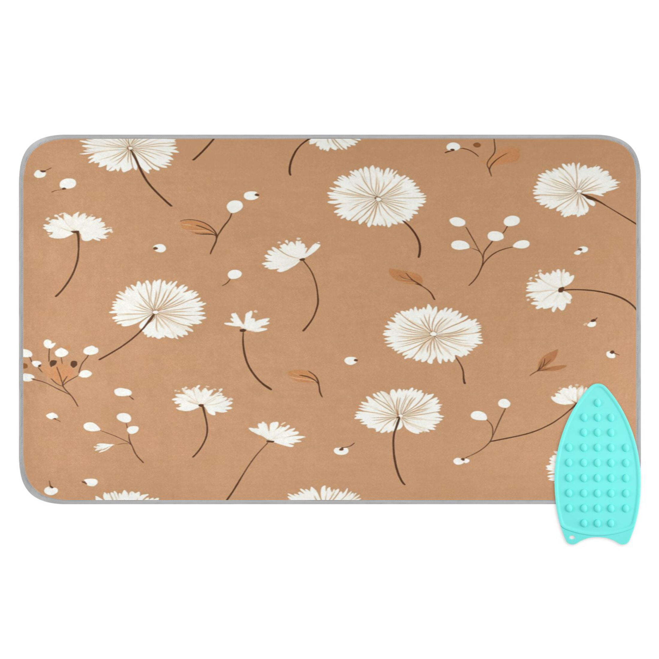 Ironing Mat Portable Ironing Blanket for Table Top Travel Ironing Pad for Washer Dryer 27.6" x 47.2" Adorabledandelion Pattern