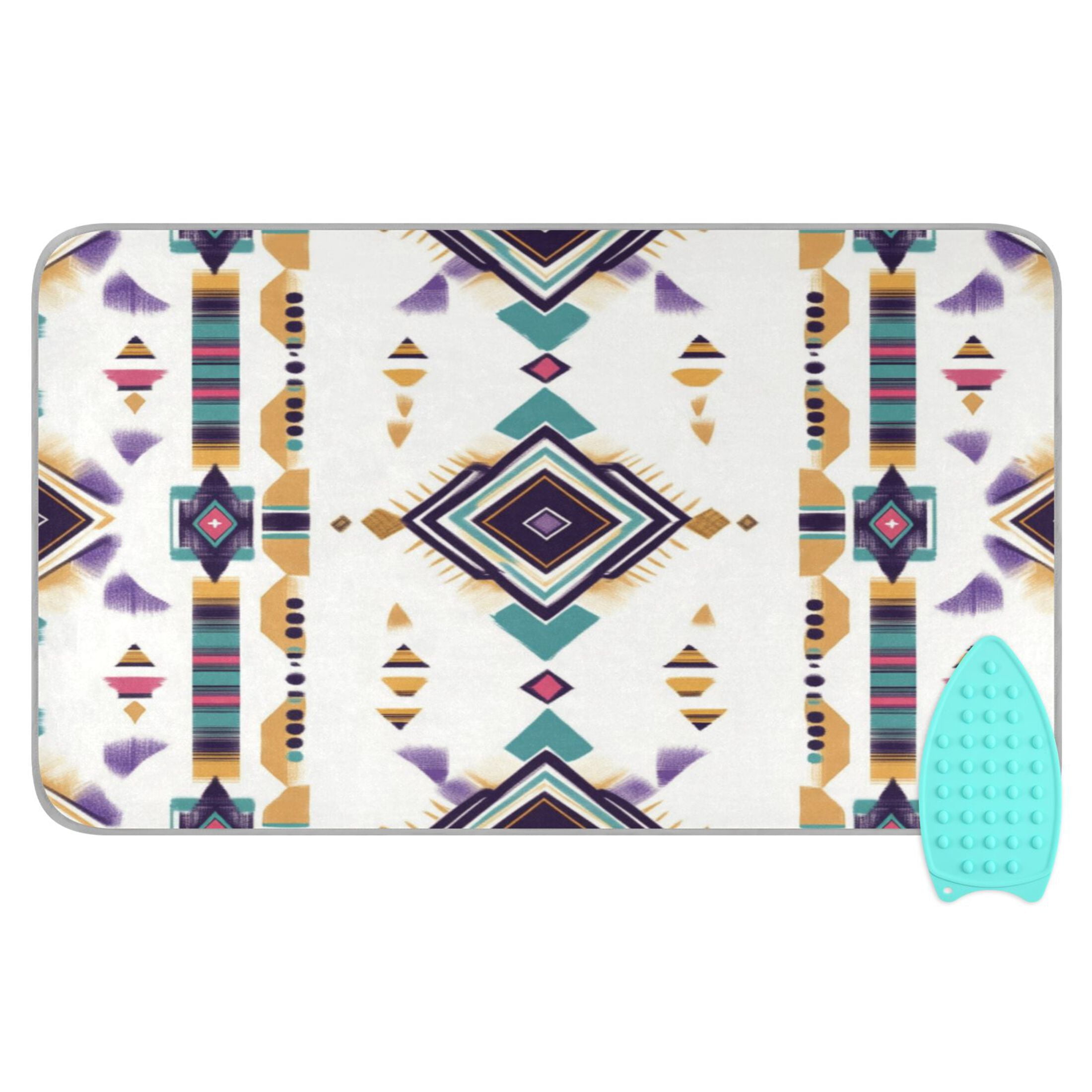 Ironing Mat Portable Ironing Blanket for Table Top Travel Ironing Pad for Washer Dryer 27.6" x 47.2" Artistic Stripes Pattern