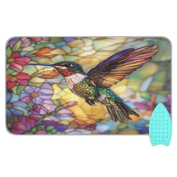 Ironing Mat Portable Ironing Blanket for Table Top Travel Ironing Pad for Washer Dryer 27.6" x 47.2" Beautiful Hummingbird