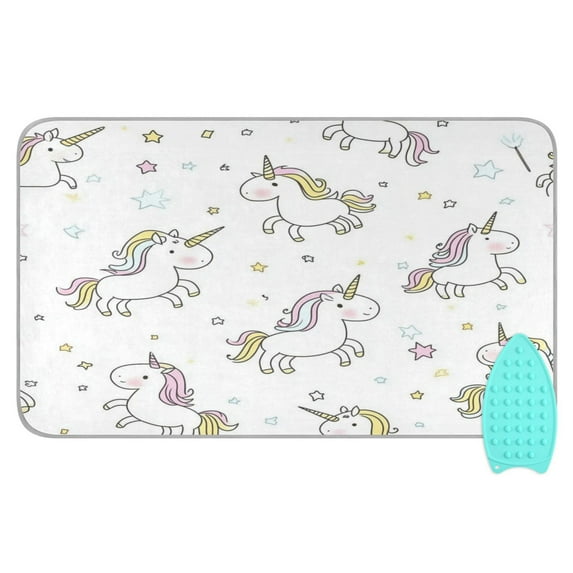 Ironing Mat Portable Ironing Blanket for Table Top Travel Ironing Pad for Washer Dryer 27.6" x 47.2" Cute Unicorn