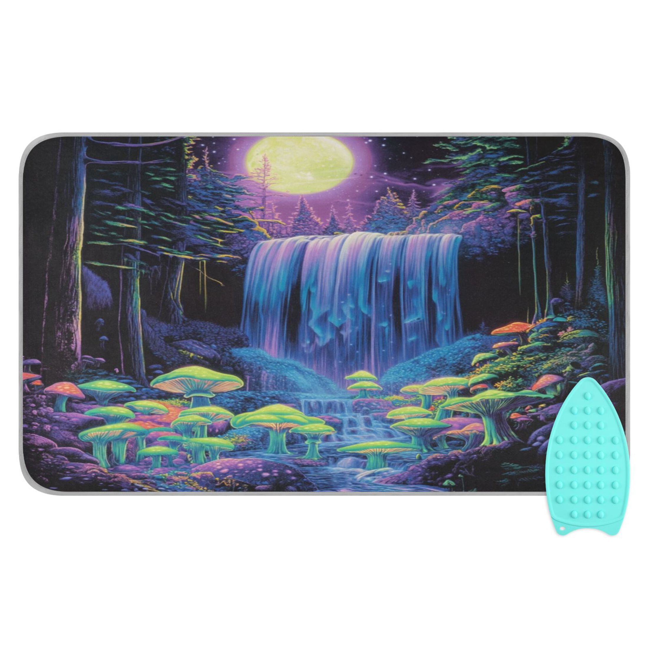Ironing Mat Portable Ironing Blanket for Table Top Travel Ironing Pad for Washer Dryer 27.6" x 47.2" Neon Oversized Waterfall