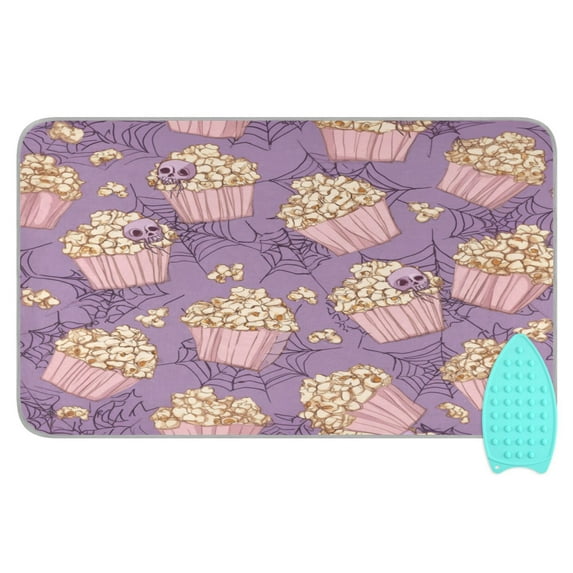 Ironing Mat Portable Ironing Blanket for Table Top Travel Ironing Pad for Washer Dryer 27.6" x 47.2" Pastel Violet Popcorn