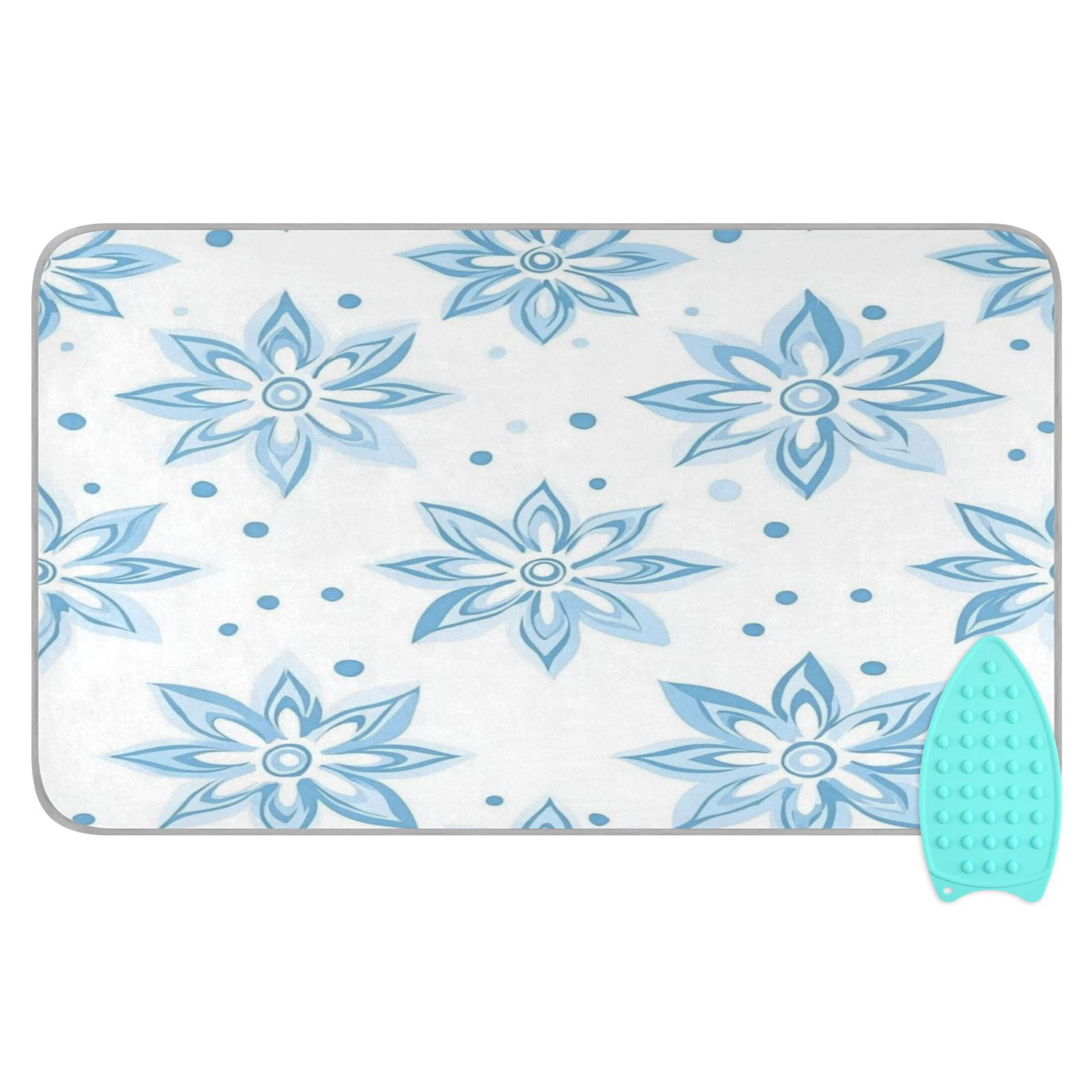 Ironing Mat Portable Ironing Blanket for Table Top Travel Ironing Pad for Washer Dryer 27.6" x 47.2" Snowflake-like Flowers Pattern