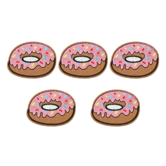 Ironing On Patch 5PCS Circle Cookies Embroidered Fabric Sticker Decorative Patch Embroidered Label Ironing On Embroidered Badge