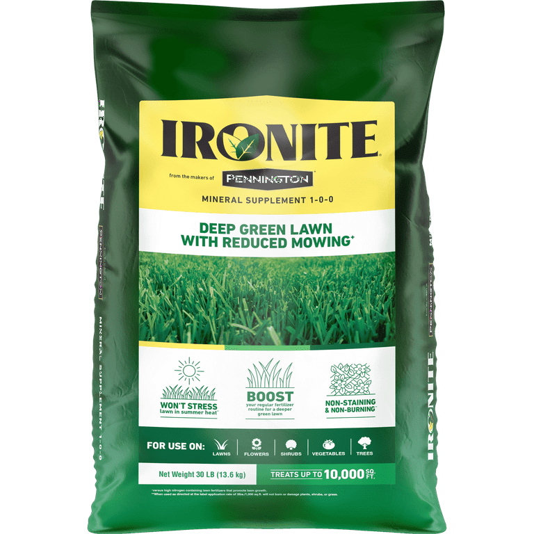 Ironite Mineral Supplement by Pennington, 1-0-0 Fertilizer, 30 lbs 
