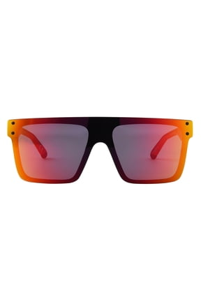 Men's Shield Sport Sunglasses Black Orange