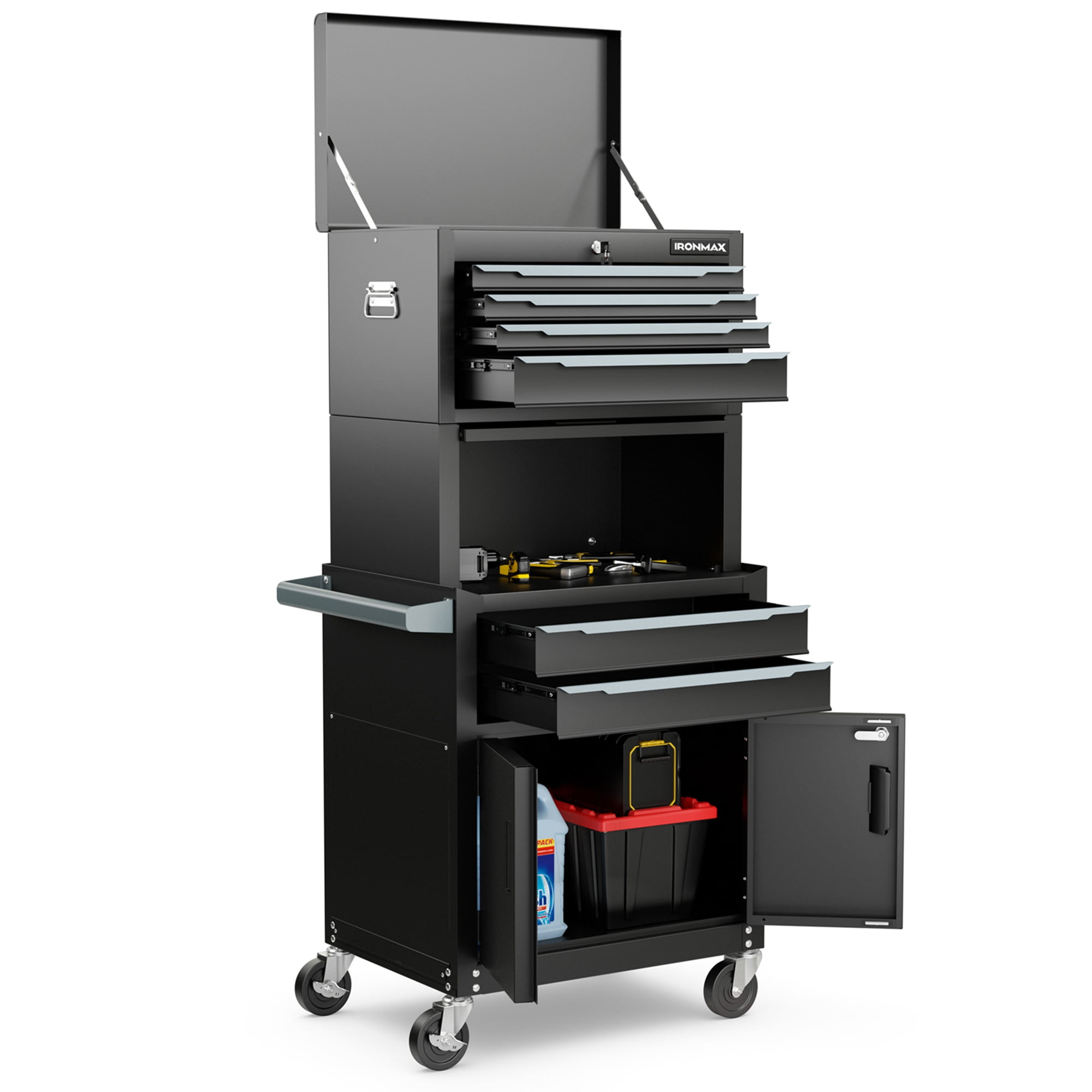 12-Layer Multi-Purpose Rolling Tool Cabinet with Iron Top