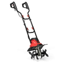 Ironmax Corded Electric Tiller Cultivator, 10 Amp Powerful Foldable Garden Rototiller Red