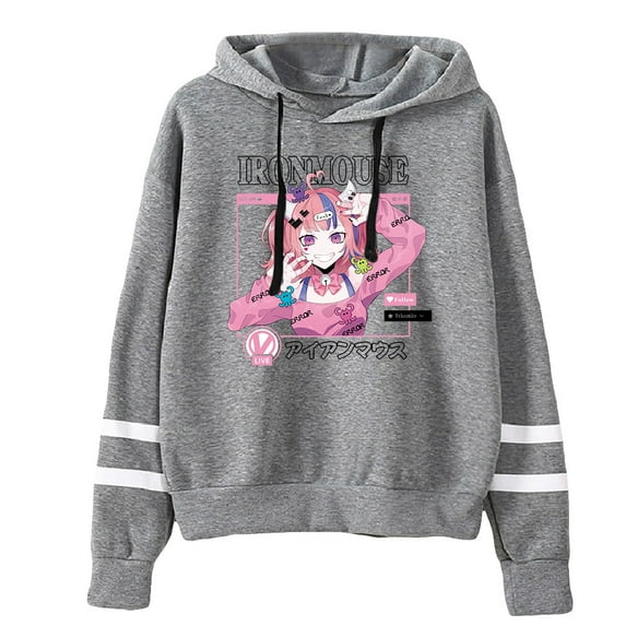 Ironmouse Cute Pocketless Hoodie Sweatshirts Streetwear Casual Men Women Fashion Clothes