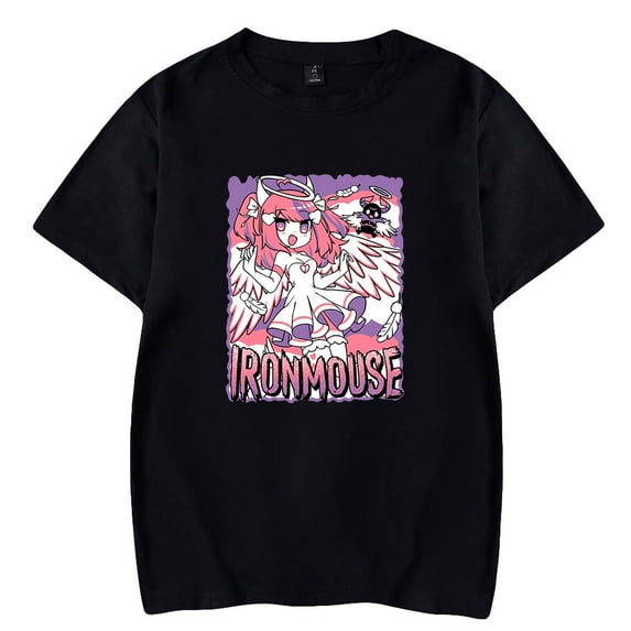 Ironmouse Cute Tshirt Unisex Short Sleeve T-shirts Men Women Streetwear Printing Casual