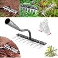 thumbnail image 2 of Iron Rake 2.0 - Heavy Duty Weeding & Gardening Rake With 6 Teeth, Carbon Steel Build 2 of 11