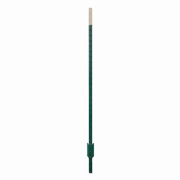 Ironridge 7 ft. H X 4 in. W X 1 in. L Painted Green Rail Steel / Billet Studded T-Post