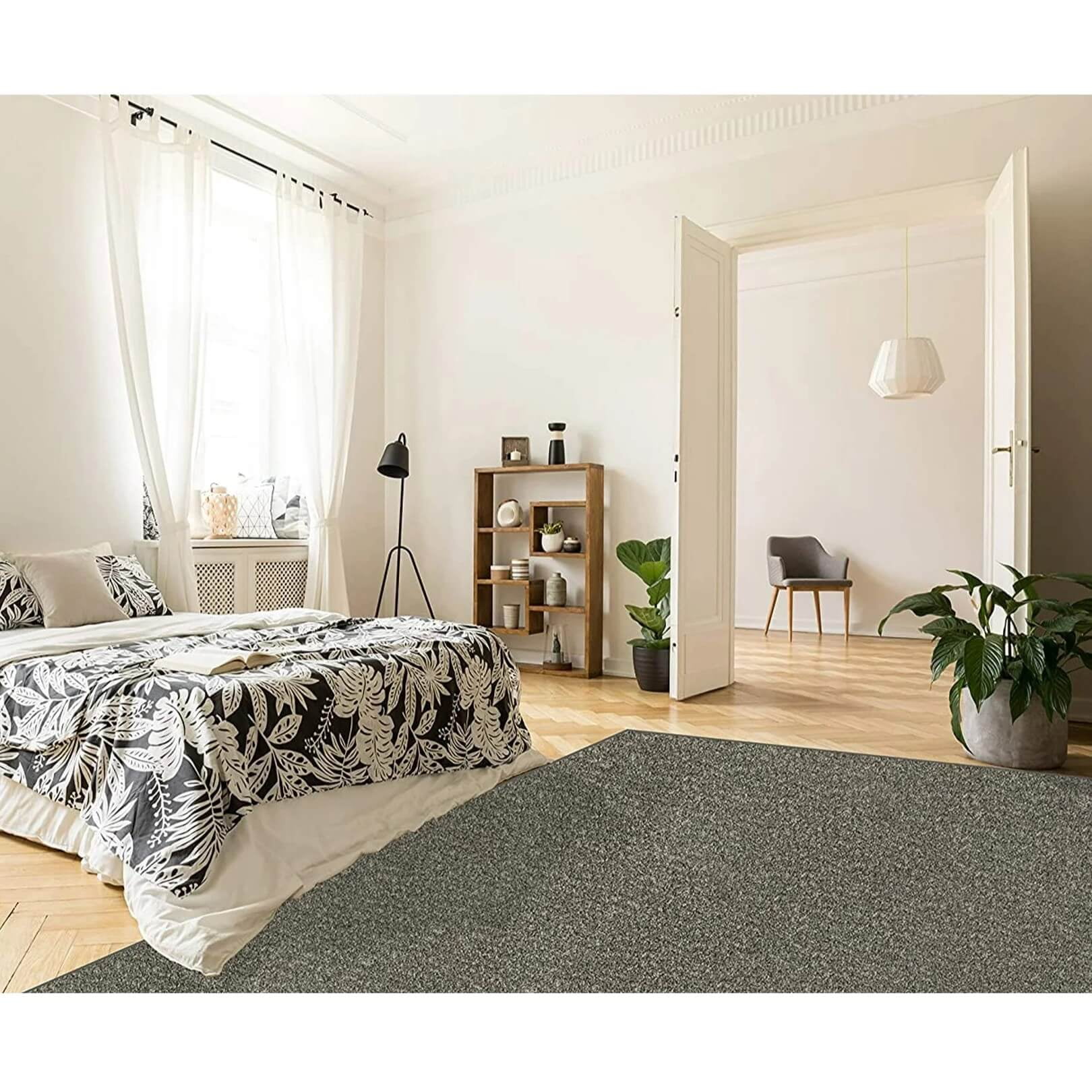 Koeckritz Rugs Ironside 12' x 12' Gray Frieze Indoor Carpet for Living ...