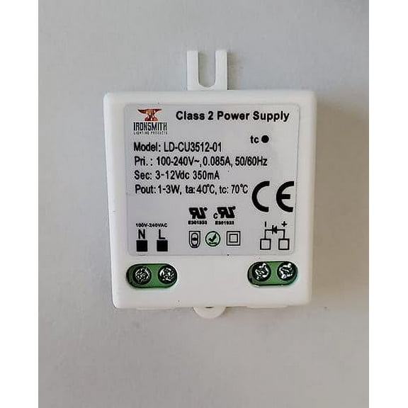 Ironsmith Lighting Products LED Driver Transformer - Efficient 100-240 Volts AC Input, Stable 6-12 Volts DC, 3 Watt Constant Current, Class 2 Power Supply - Corded Electric