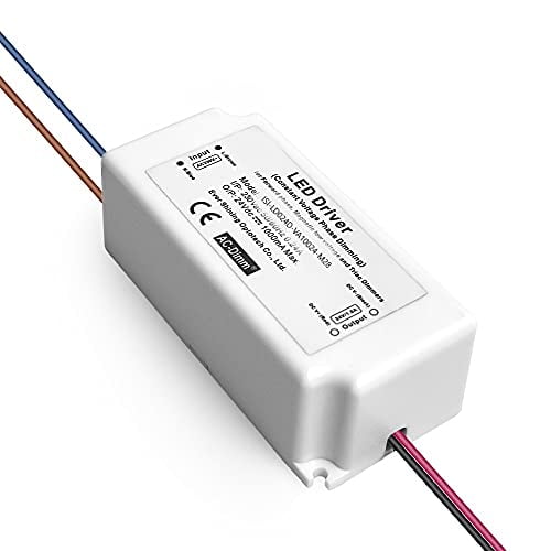 Ironsmith Lighting Products LED Driver with Triac Dimming Transformer - Efficient 120 Volts AC Input Convertible 12 Volts DC, 24 Watt Constant Current, Dimmable from 100% to 1% - IP67 Waterproof