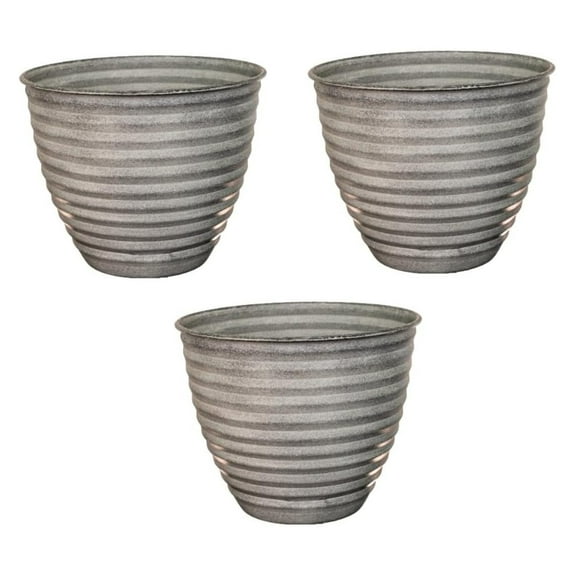 Ironstone 6" Woodsdale Planter - Dusted Pearl 3-Pack 6-Inch