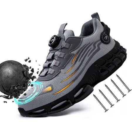 Ironstride Work Shoes, Noozier Safety Shoes, Ironstride Secured Shoe, Noozier Safety Shoe Mens Steel Toe, Comfortable Puncture Proof Sneakes Boots Air Cushion