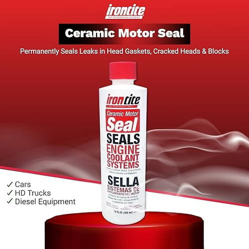 Irontite Ceramic Motor Seal - Engine Cooling System Sealer for Head Gaskets, Radiators, Leaks, & Cracks - Prevents Corrosion & Rust, Improves Cooling Performance, Stops Overheating & Coolant Loss