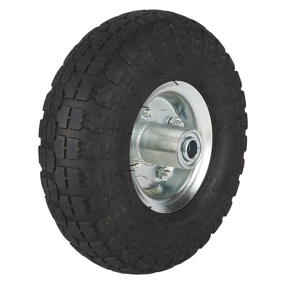 Ironton 10in. Knobby Pneumatic Tire, 4.10/3.50-4, 1 Bolt Hole