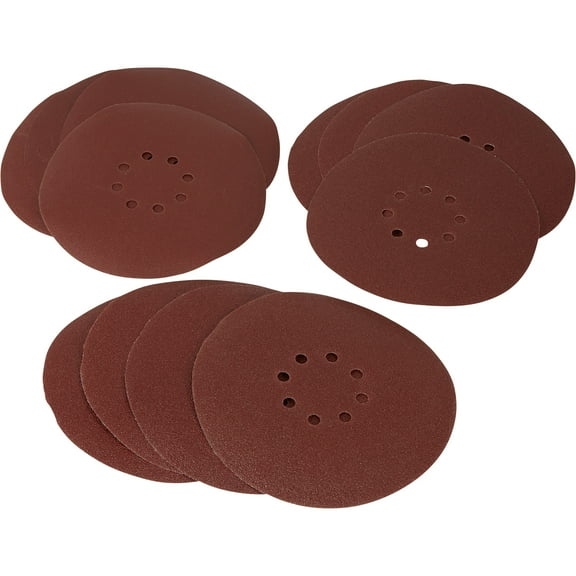 Ironton 12-Pc. Drywall Sandpaper Set, 8-1/2in. Discs, 60/80/120 Grit
