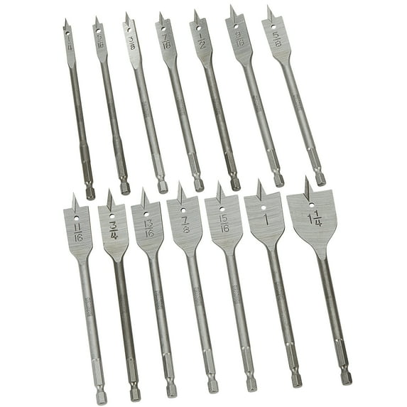 Ironton 14-Pc. Spade Drill Bit Set
