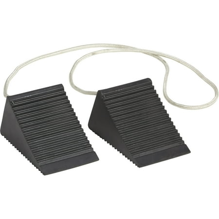 Ironton Compact Wheel Chocks, 4-5/16in.L x 3in.W x 2-5/8in.H, Solid Rubber, 2-Pk.