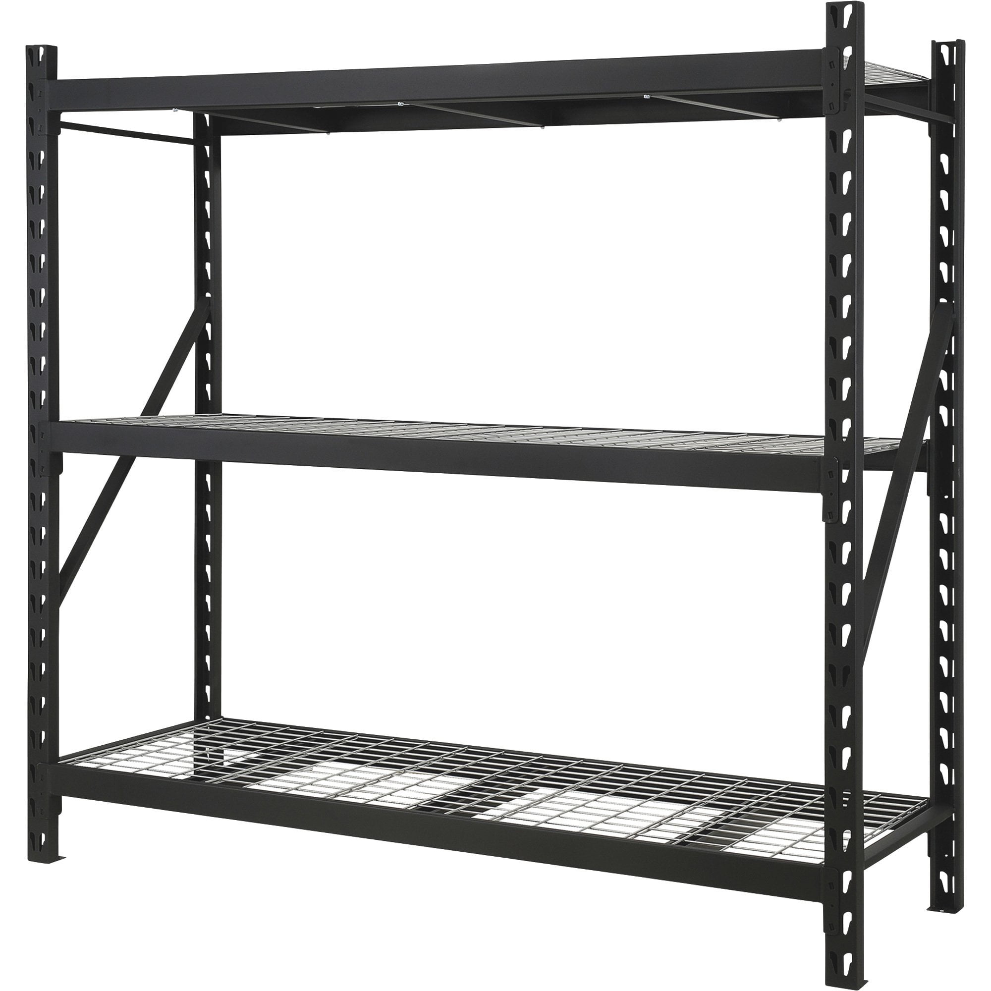 Muscle Rack 77" Black Steel Adjustable 3-Shelf Garage Shelving Unit