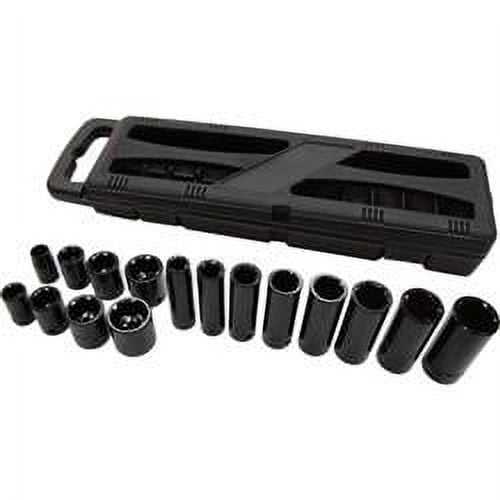 Ironton 41470 Standard & Deep Impact Socket Set - 16 Piece, 0. 375 inch Drive - SAE