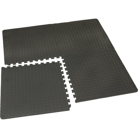 Ironton Anti-Fatigue Interlocking Puzzle Floor Mats, 4-Pk., 24in. x 24in., EVA