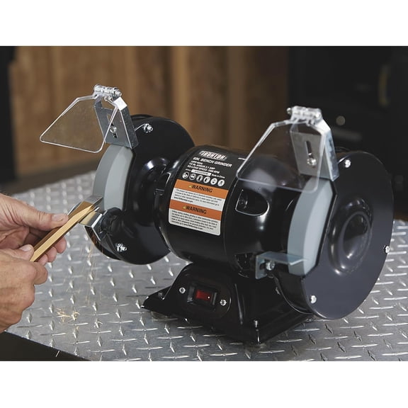 Ironton Benchtop Grinder, 6in. Wheels, 1/2 HP 2.1 Amp Motor, 3560 RPM, Model BG115-6L, for Grinding & Sharpening