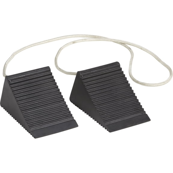 Ironton Compact Wheel Chocks, 4-5/16in.L x 3in.W x 2-5/8in.H, Solid Rubber, 2-Pk.