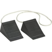 Ironton Compact Wheel Chocks, 4-5/16in.L x 3in.W x 2-5/8in.H, Solid Rubber, 2-Pk.