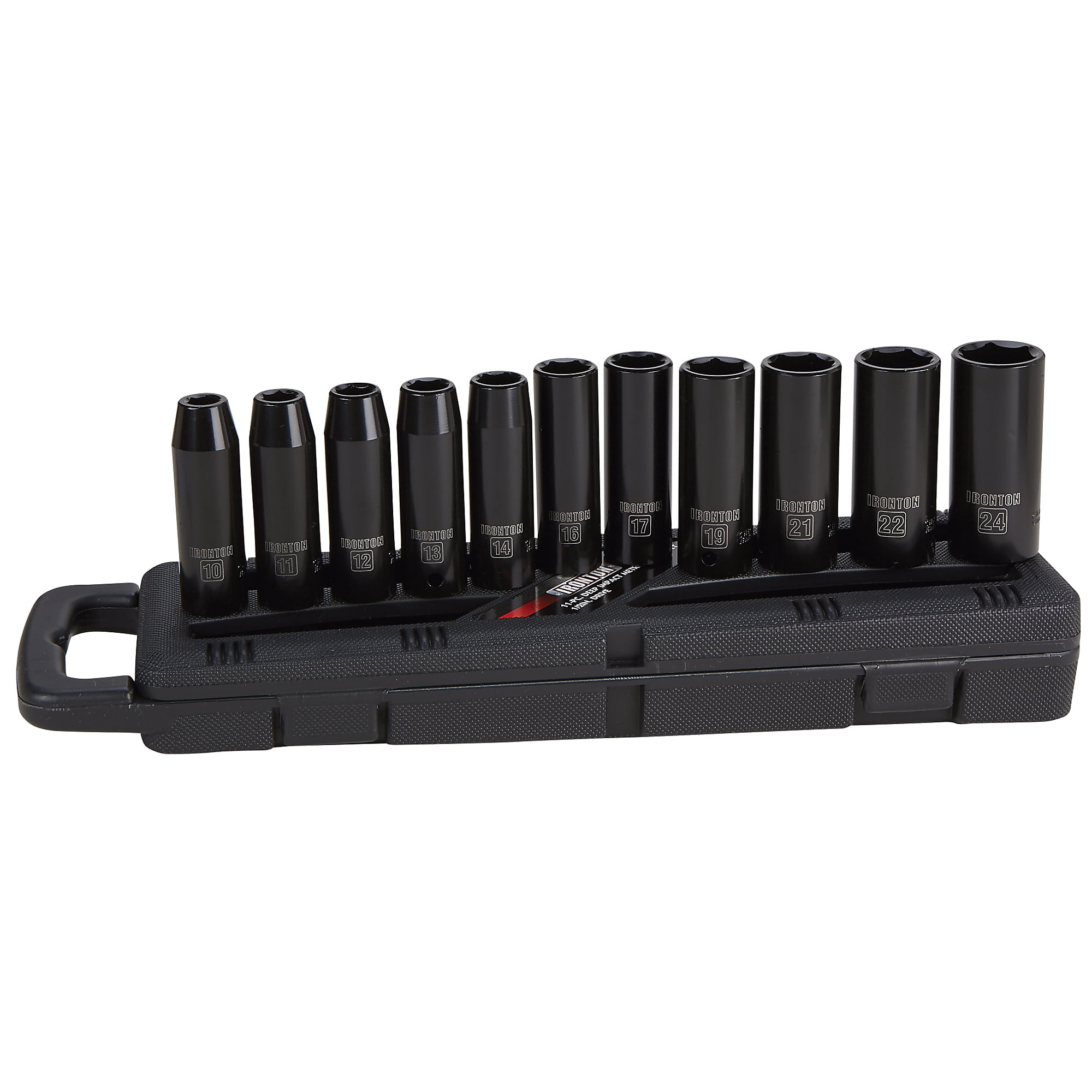 Ironton Deep Impact Socket Set, 11-Pc., 1/2in. Drive, Metric