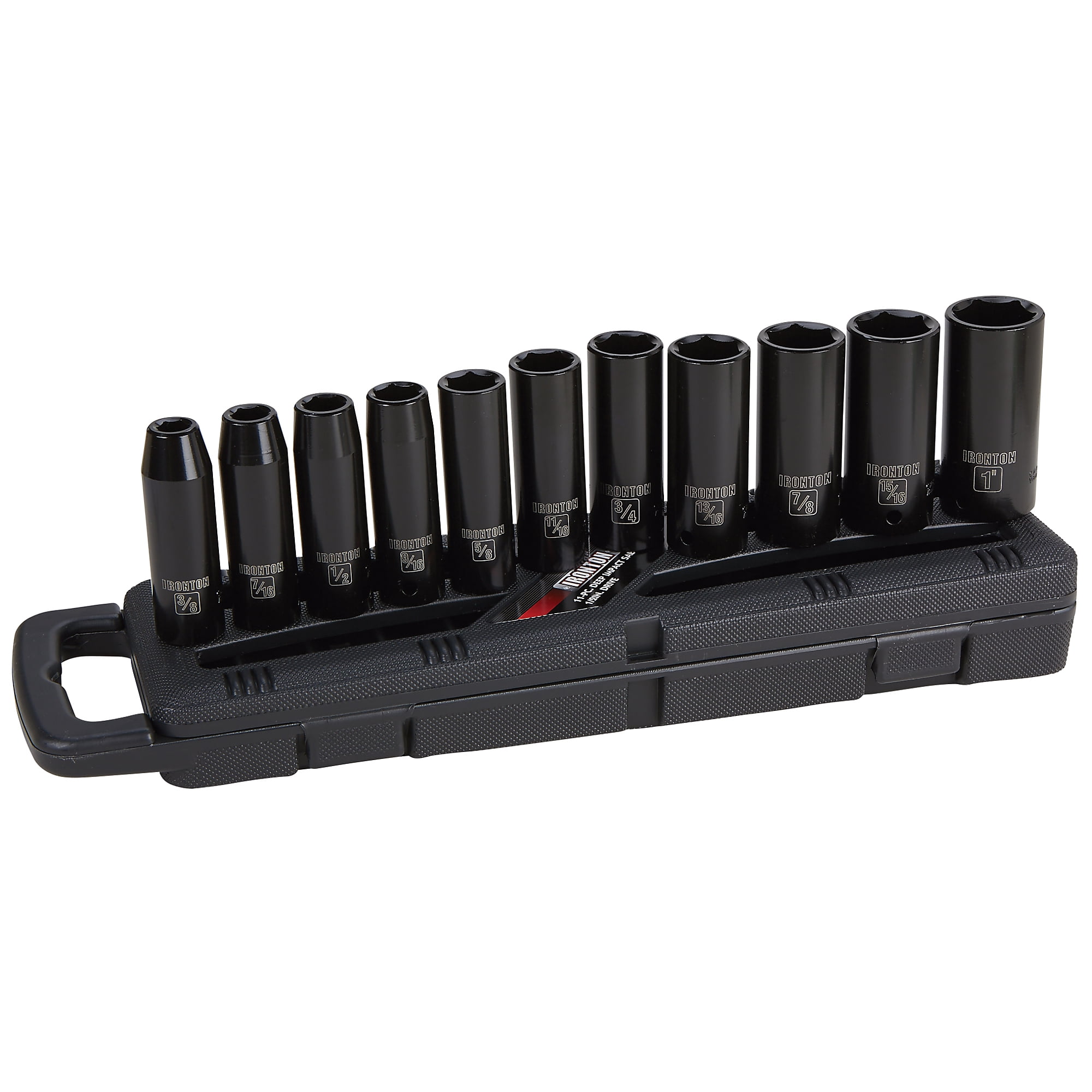 Ironton Deep Impact Socket Set, 11-Pc., 1/2in. Drive, SAE