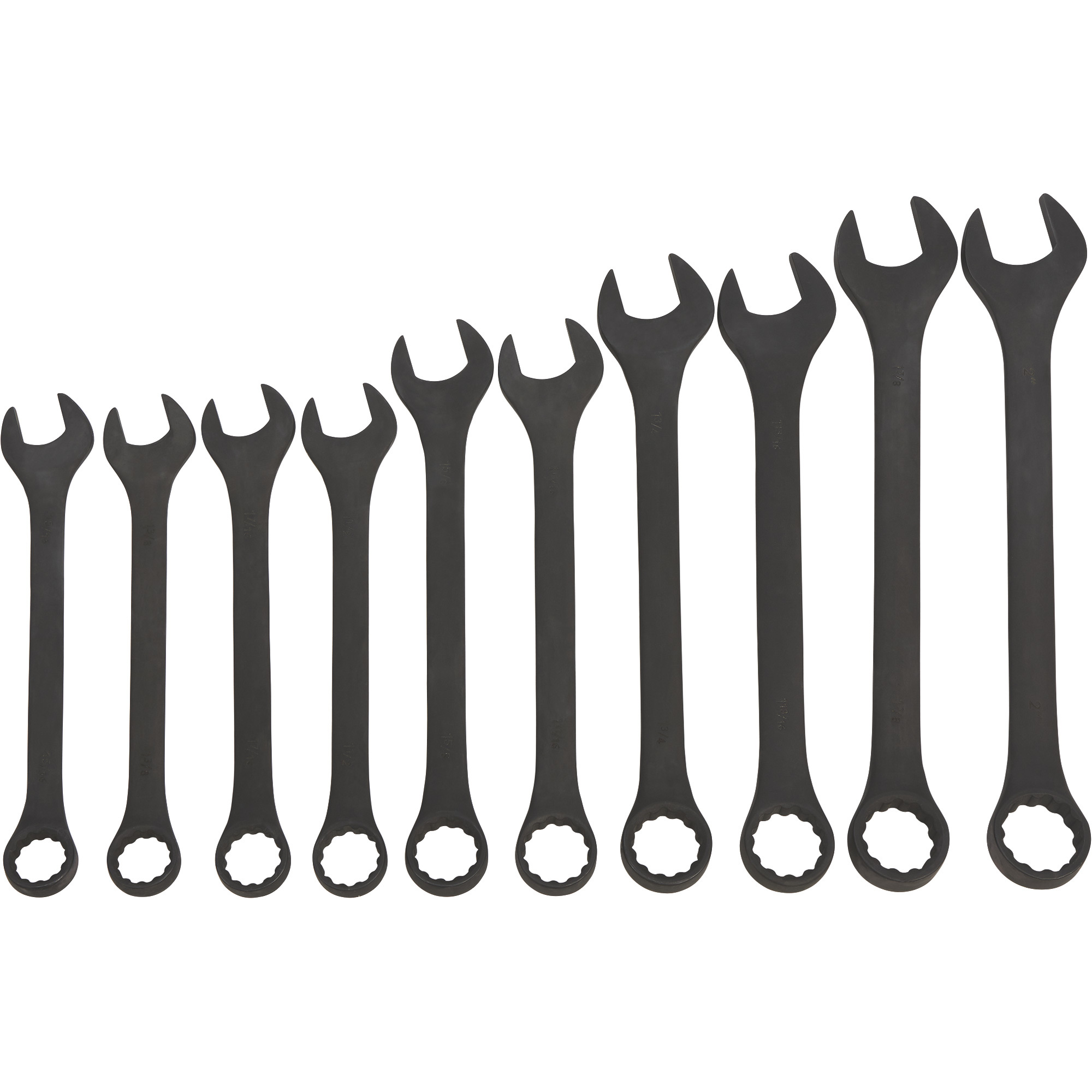 Ironton Jumbo Combination Wrench Set, 10 Pcs., SAE
